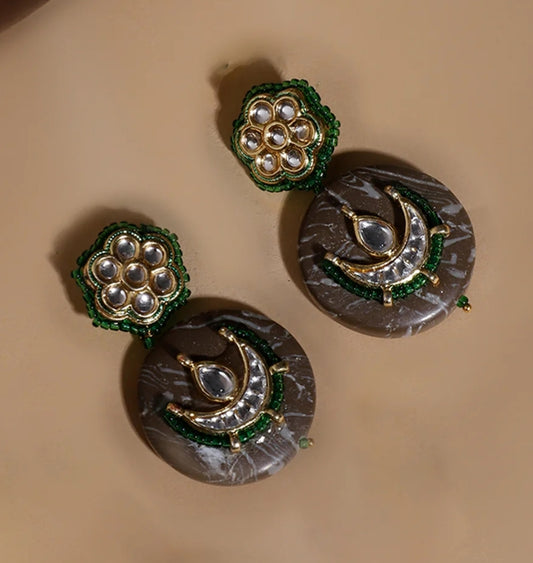 Green Floral Kundan ( Gold Patra)